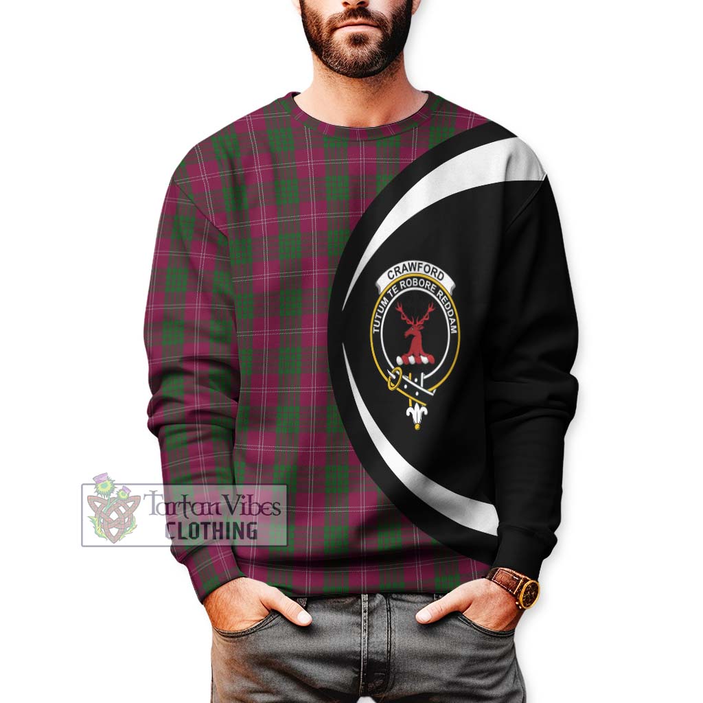 Tartan Vibes Clothing Crawford Tartan Sweatshirt with Family Crest Circle Style