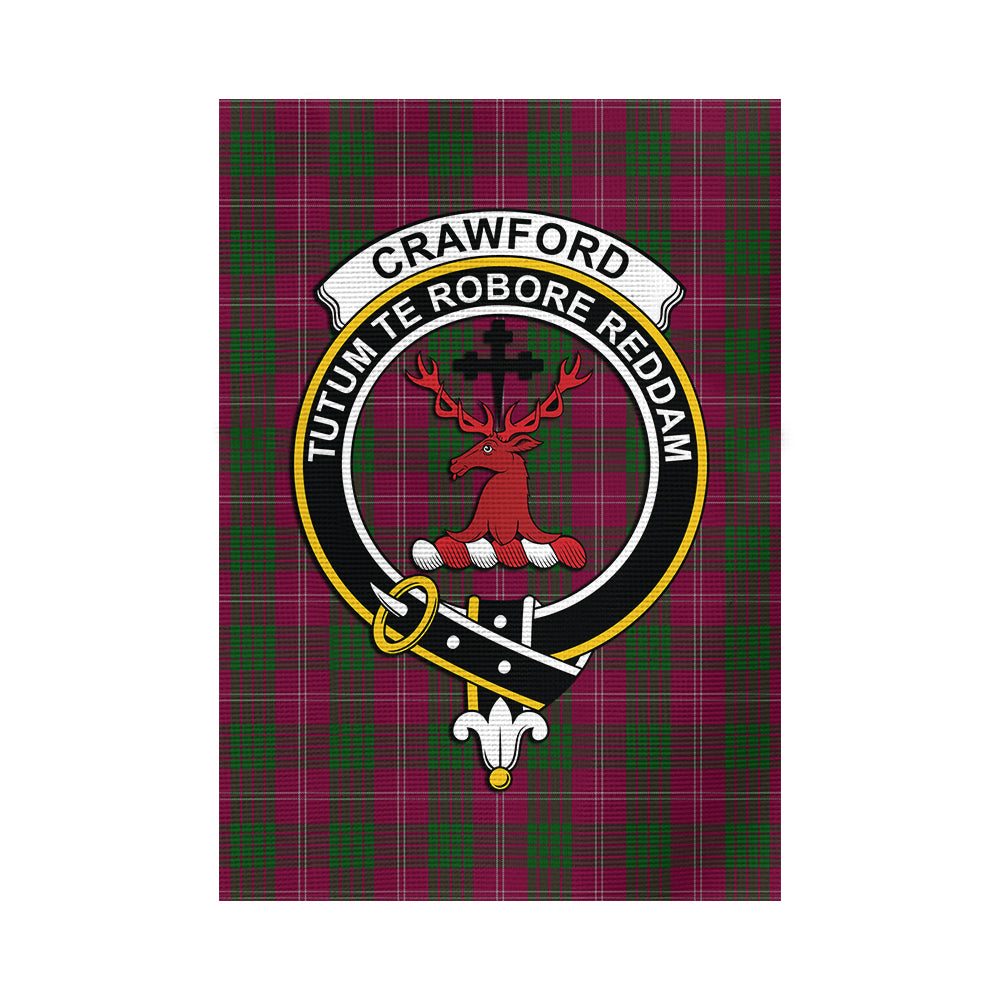 Crawford Tartan Flag with Family Crest - Tartan Vibes Clothing