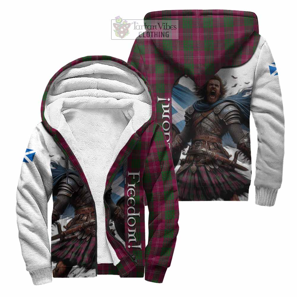 Tartan Vibes Clothing Crawford Crest Tartan Sherpa Hoodie Inspired by the Freedom of Scottish Warrior