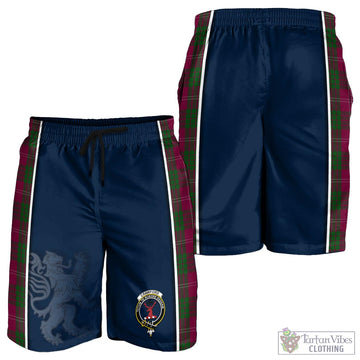 Crawford Tartan Men's Shorts with Family Crest and Lion Rampant Vibes Sport Style