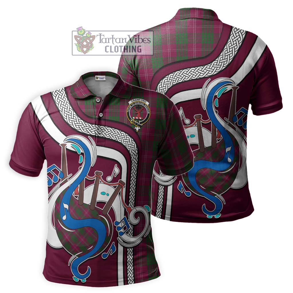 Tartan Vibes Clothing Crawford Tartan Polo Shirt with Epic Bagpipe Style