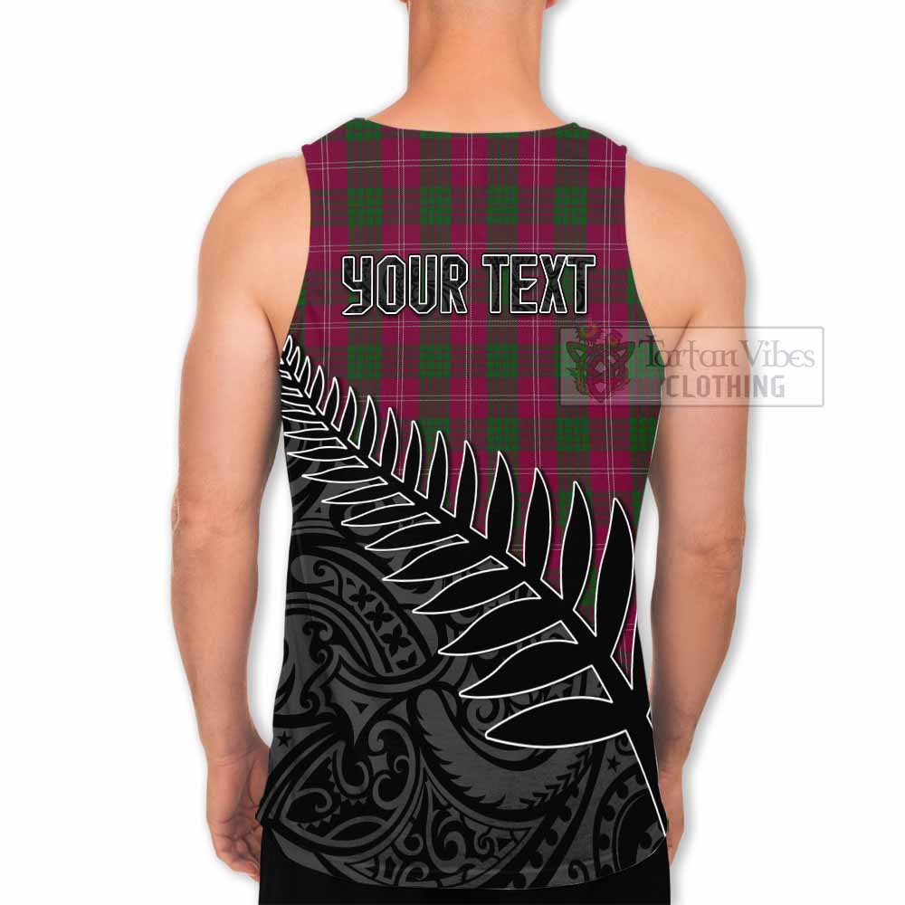 Tartan Vibes Clothing Crawford Crest Tartan Men's Tank Top with New Zealand Silver Fern Half Style