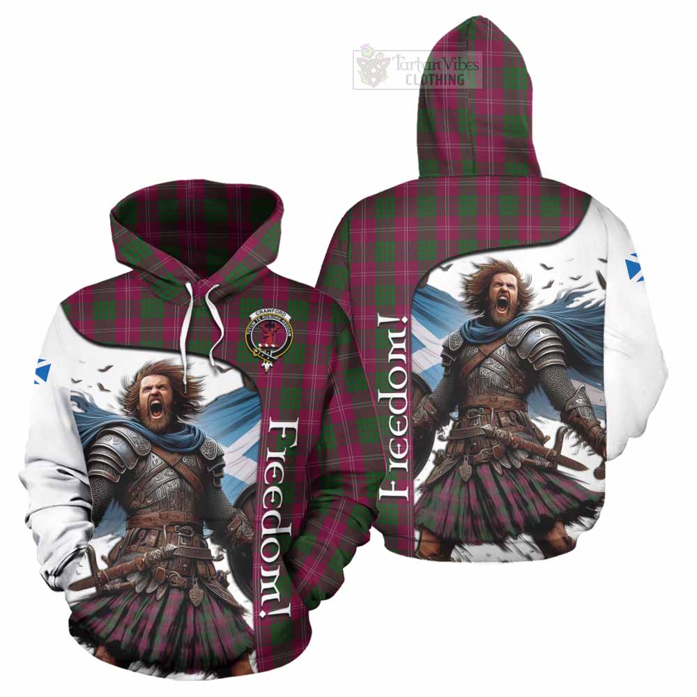 Tartan Vibes Clothing Crawford Crest Tartan Hoodie Inspired by the Freedom of Scottish Warrior