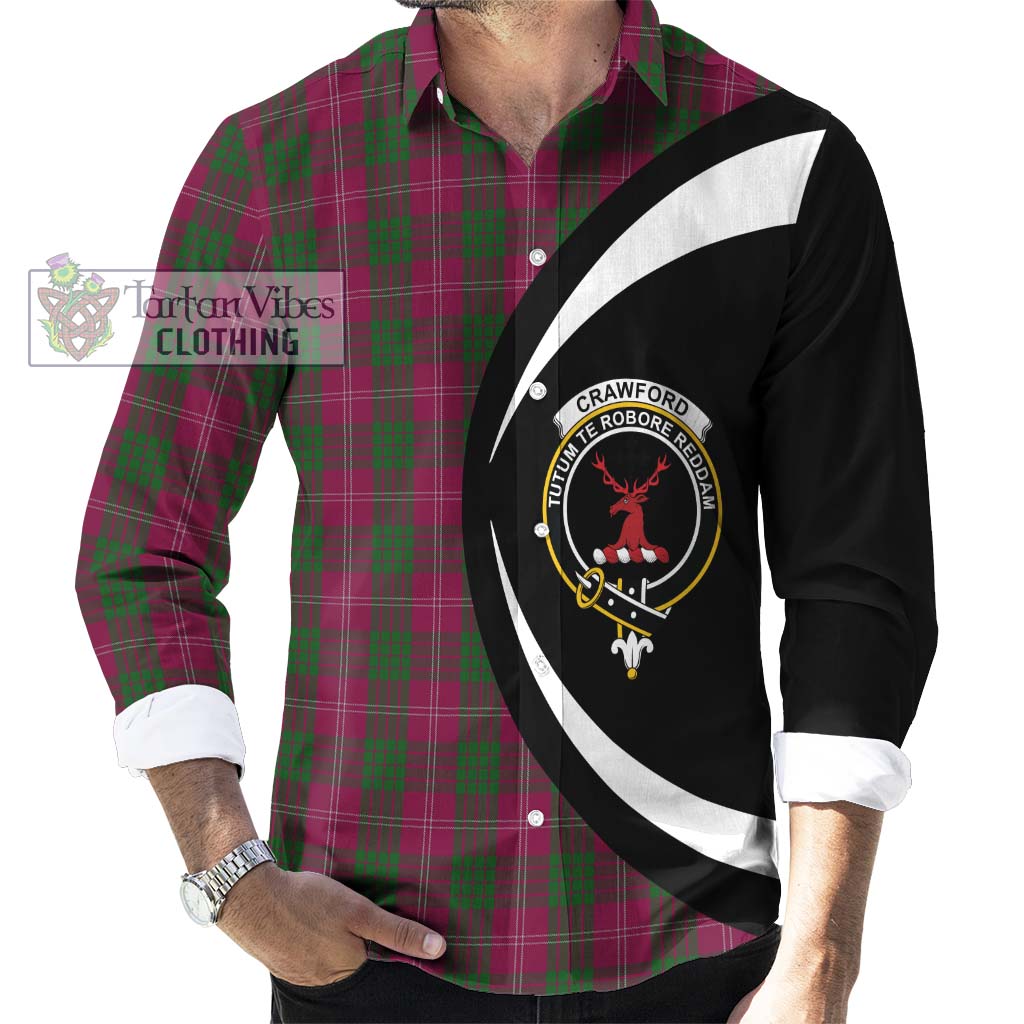 Tartan Vibes Clothing Crawford Tartan Long Sleeve Button Up with Family Crest Circle Style