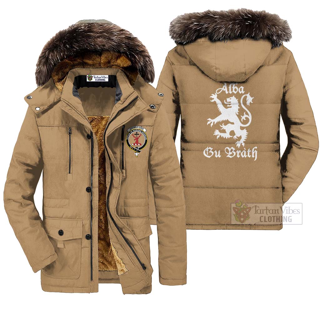 Tartan Vibes Clothing Crawford Family Crest Parka Jacket Lion Rampant Alba Gu Brath Style
