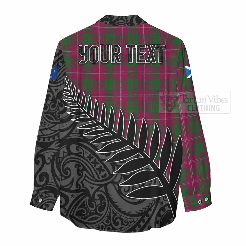 Tartan Vibes Clothing Crawford Crest Tartan Women's Casual Shirt with New Zealand Silver Fern Half Style