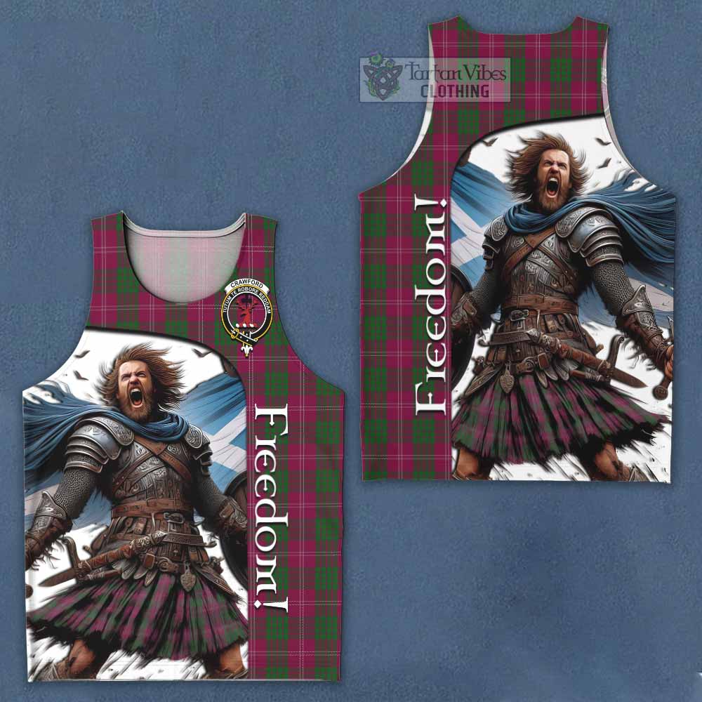 Tartan Vibes Clothing Crawford Crest Tartan Men's Tank Top Inspired by the Freedom of Scottish Warrior