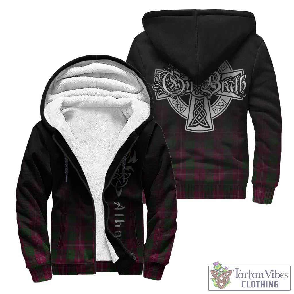 Tartan Vibes Clothing Crawford Tartan Sherpa Hoodie Featuring Alba Gu Brath Family Crest Celtic Inspired