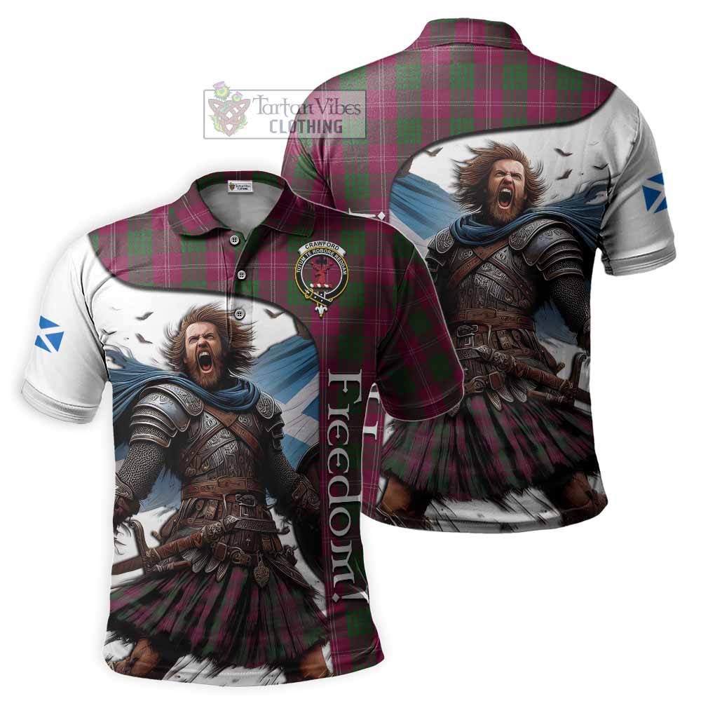 Tartan Vibes Clothing Crawford Crest Tartan Polo Shirt Inspired by the Freedom of Scottish Warrior