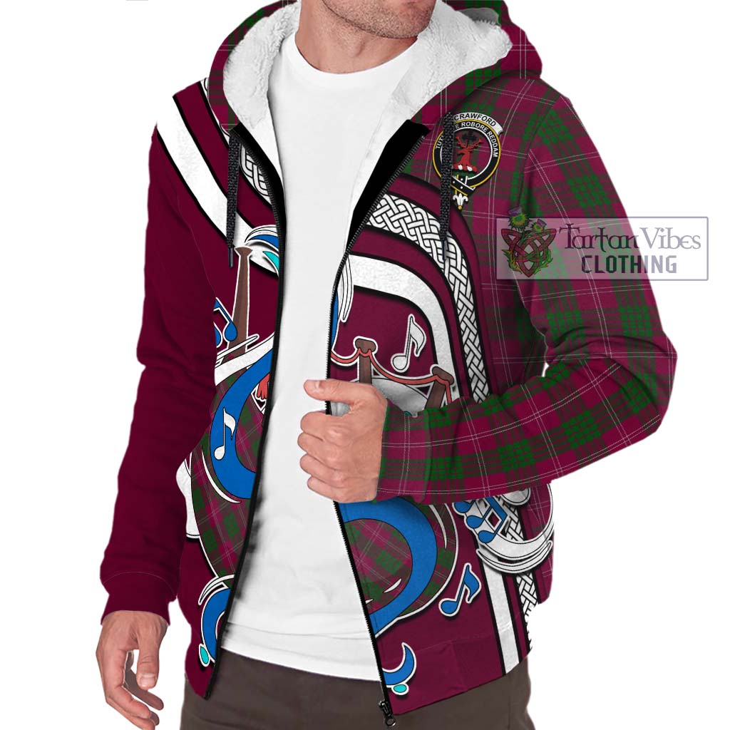 Tartan Vibes Clothing Crawford Tartan Sherpa Hoodie with Epic Bagpipe Style