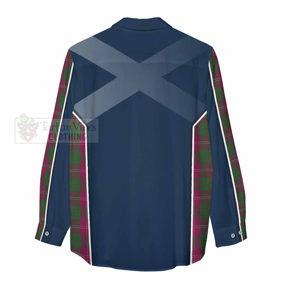 Tartan Vibes Clothing Crawford Tartan Women's Casual Shirt with Family Crest and Lion Rampant Vibes Sport Style