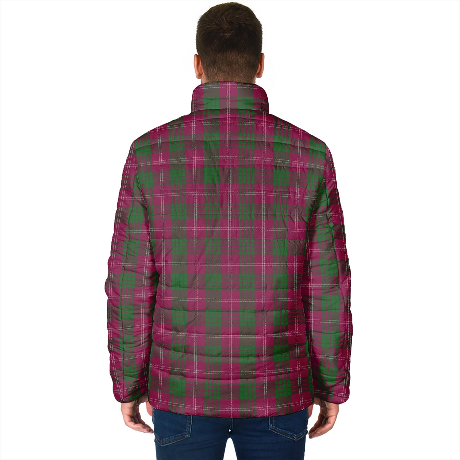 Crawford Tartan Padded Jacket with Family Crest - Tartanvibesclothing