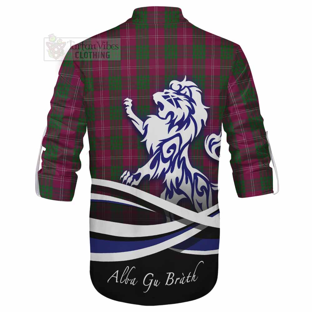 Tartan Vibes Clothing Crawford Tartan Ghillie Kilt Shirt with Alba Gu Brath Regal Lion Emblem