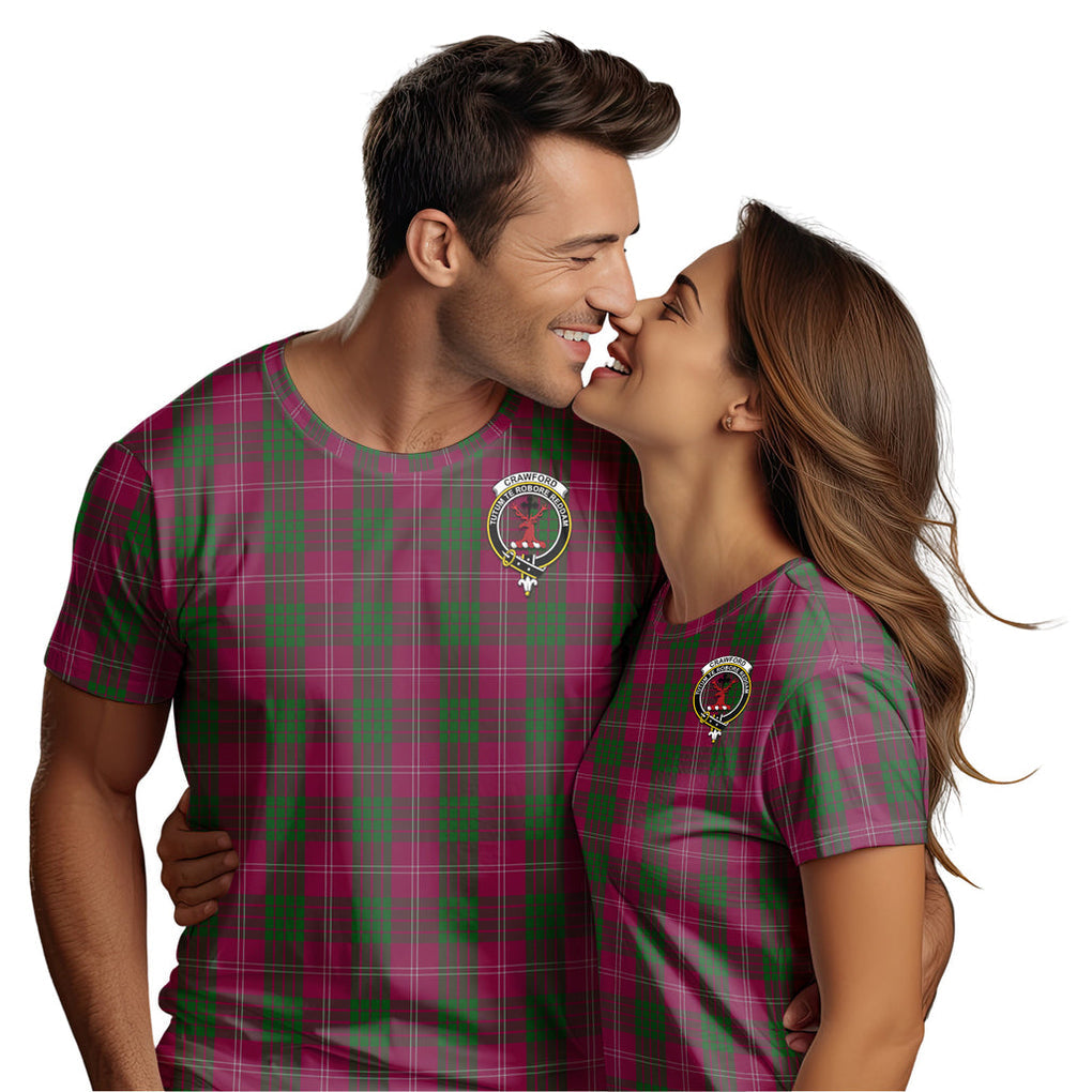 Crawford Tartan T-Shirt with Family Crest - Tartan Vibes Clothing