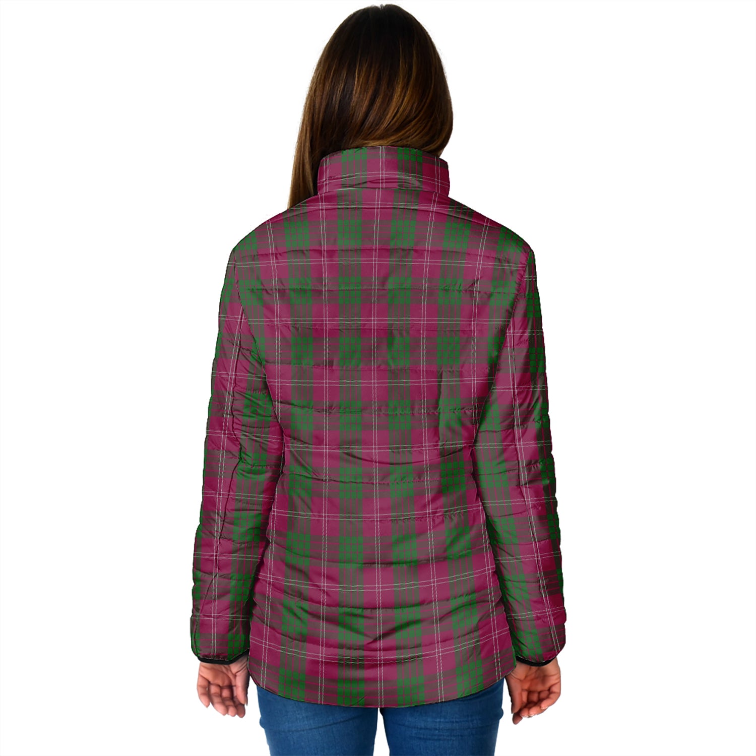 Crawford Tartan Padded Jacket with Family Crest - Tartanvibesclothing