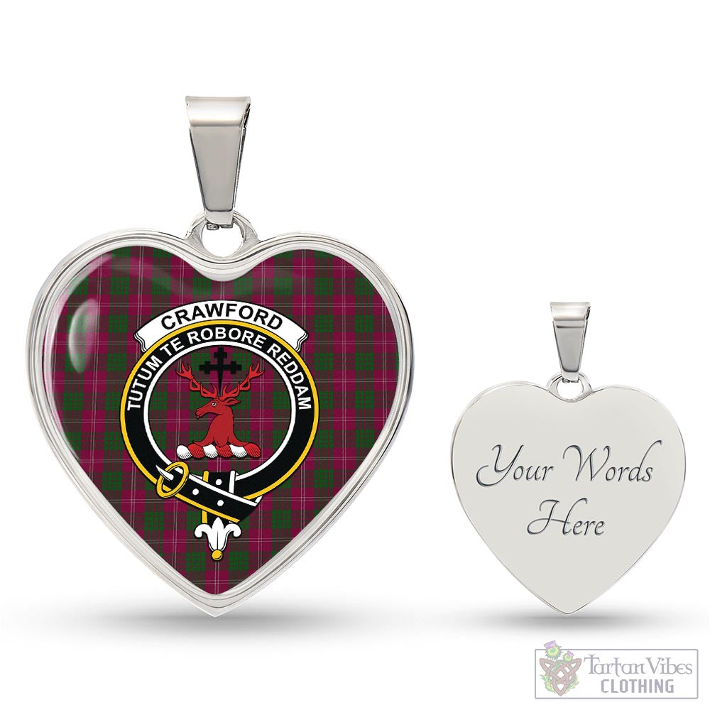 Tartan Vibes Clothing Crawford Tartan Heart Necklace with Family Crest