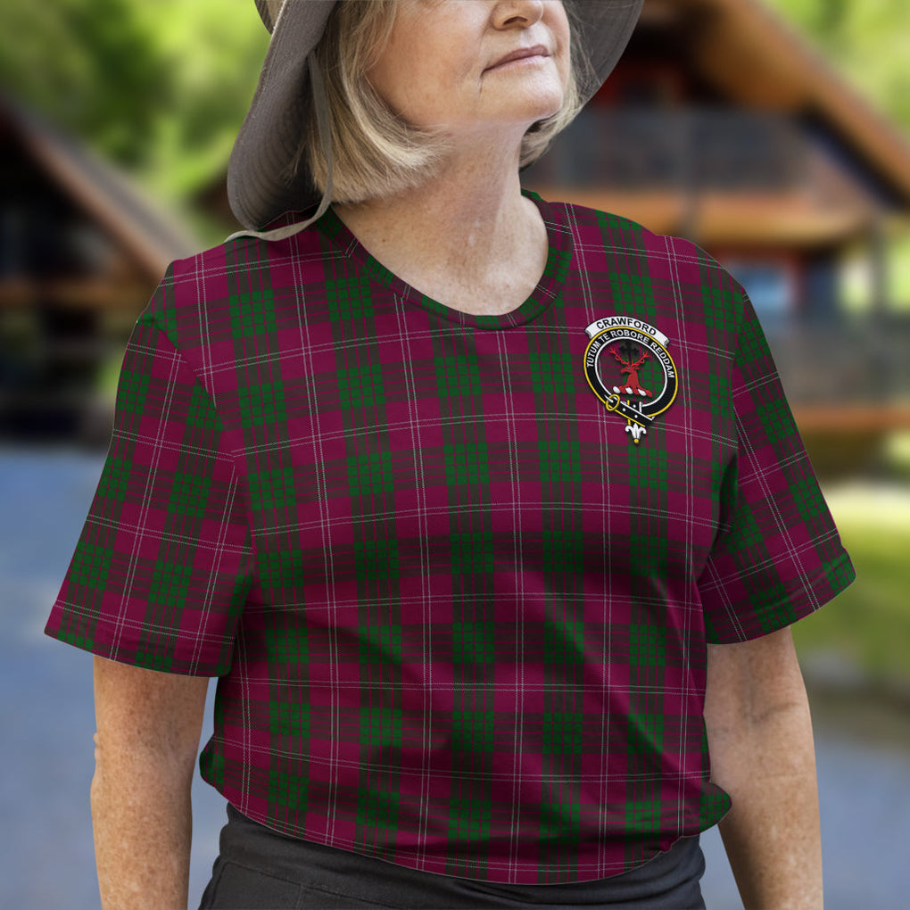 Crawford Tartan T-Shirt with Family Crest - Tartan Vibes Clothing