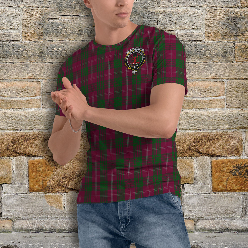 Crawford Tartan T-Shirt with Family Crest - Tartan Vibes Clothing