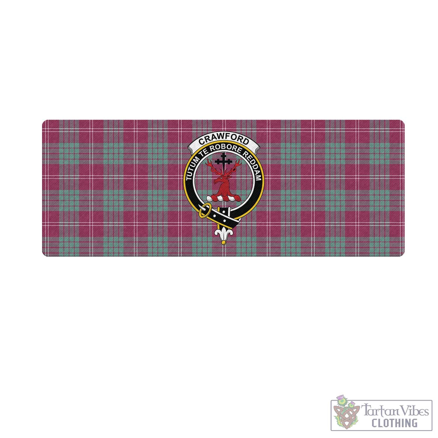 Tartan Vibes Clothing Crawford Ancient Tartan Mouse Pad with Family Crest