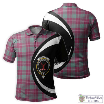 Crawford Ancient Tartan Men's Polo Shirt with Family Crest Circle Style