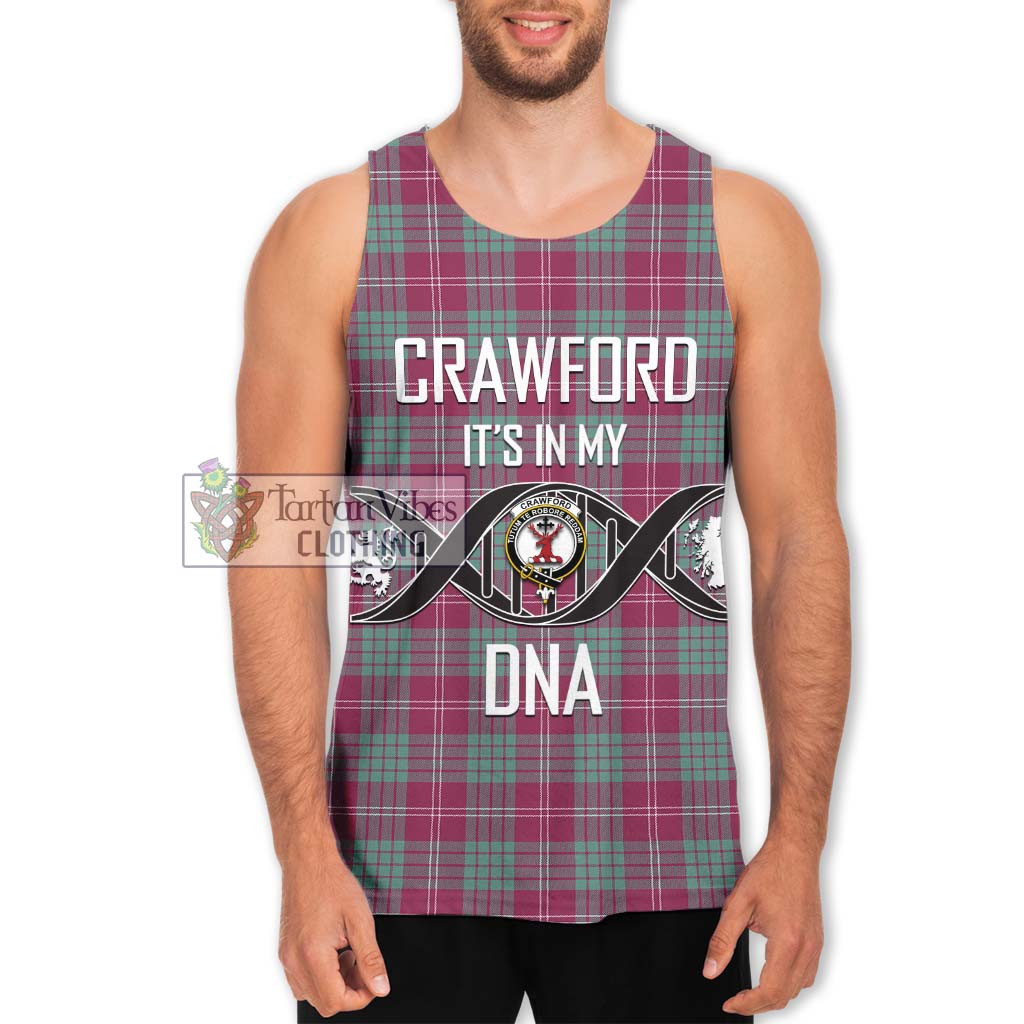 Tartan Vibes Clothing Crawford Ancient Tartan Men's Tank Top with Family Crest DNA In Me Style