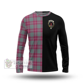 Crawford Ancient Tartan Long Sleeve T-Shirt with Family Crest and Half Of Me Style