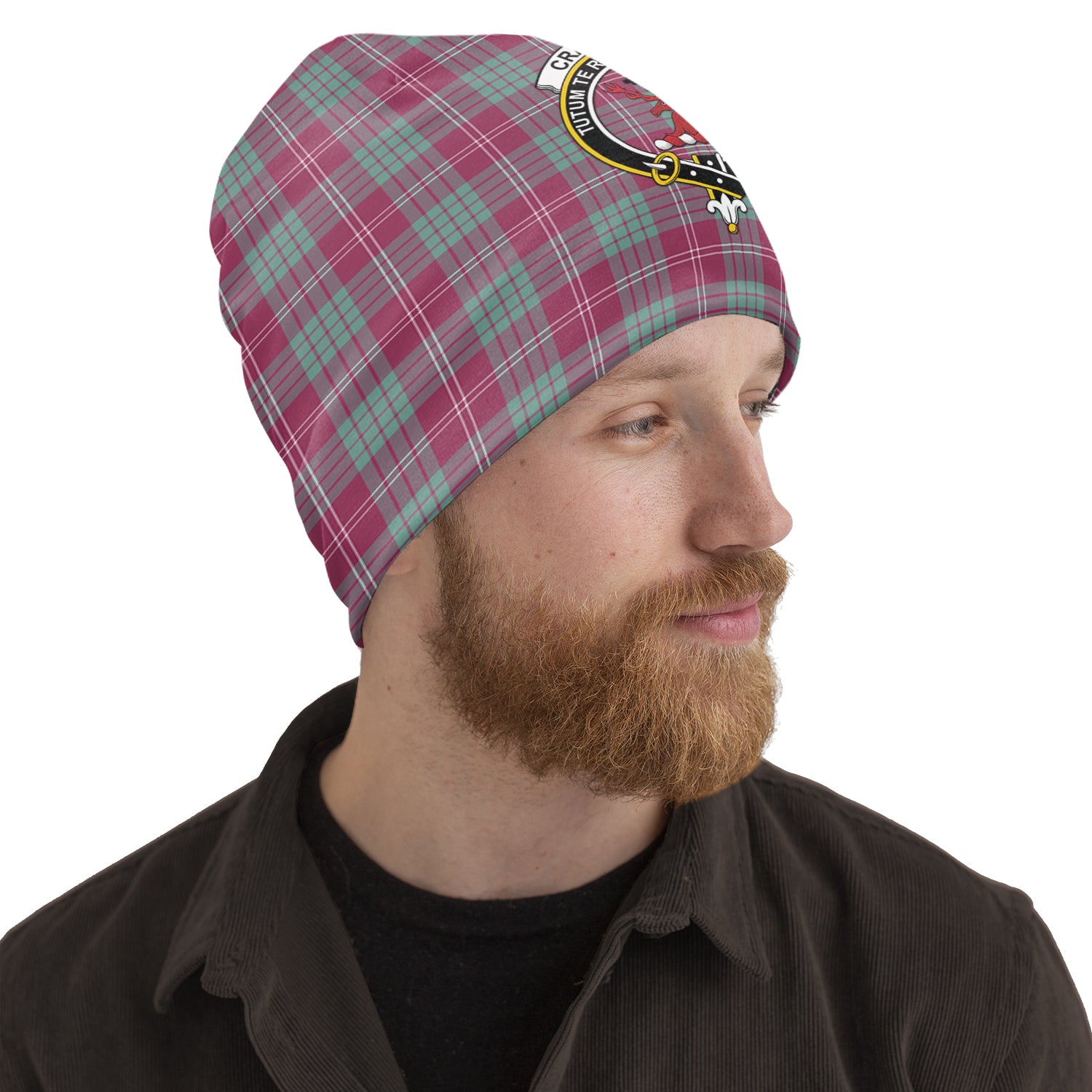 crawford-ancient-tartan-beanies-hat-with-family-crest