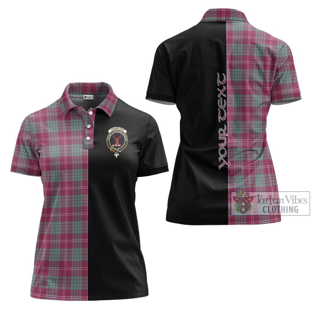 Tartan Vibes Clothing Crawford Ancient Tartan Women's Polo Shirt with Family Crest and Half Of Me Style