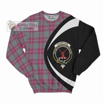 Crawford Ancient Tartan Sweatshirt with Family Crest Circle Style