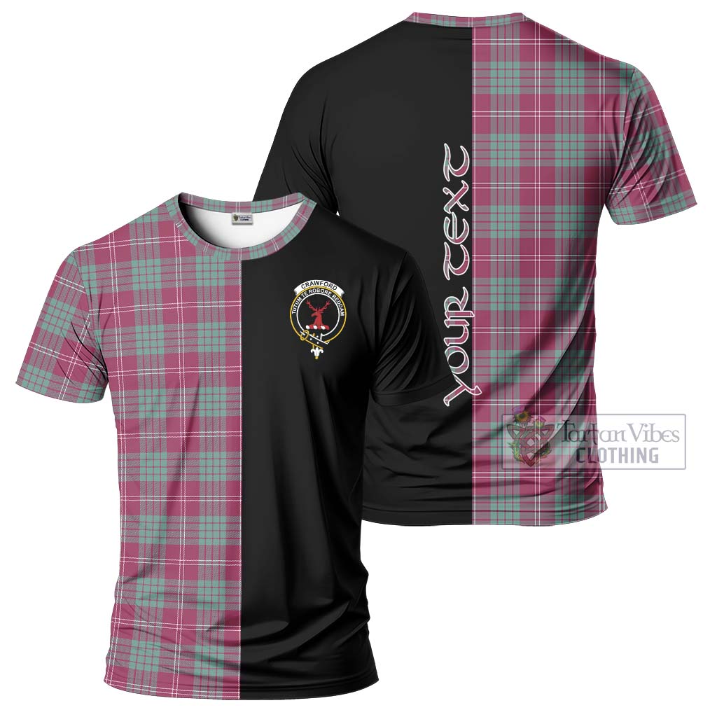 Tartan Vibes Clothing Crawford Ancient Tartan T-Shirt with Family Crest and Half Of Me Style