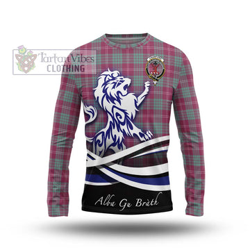 Crawford Ancient Tartan Long Sleeve T-Shirt with Alba Gu Brath Regal Lion Emblem