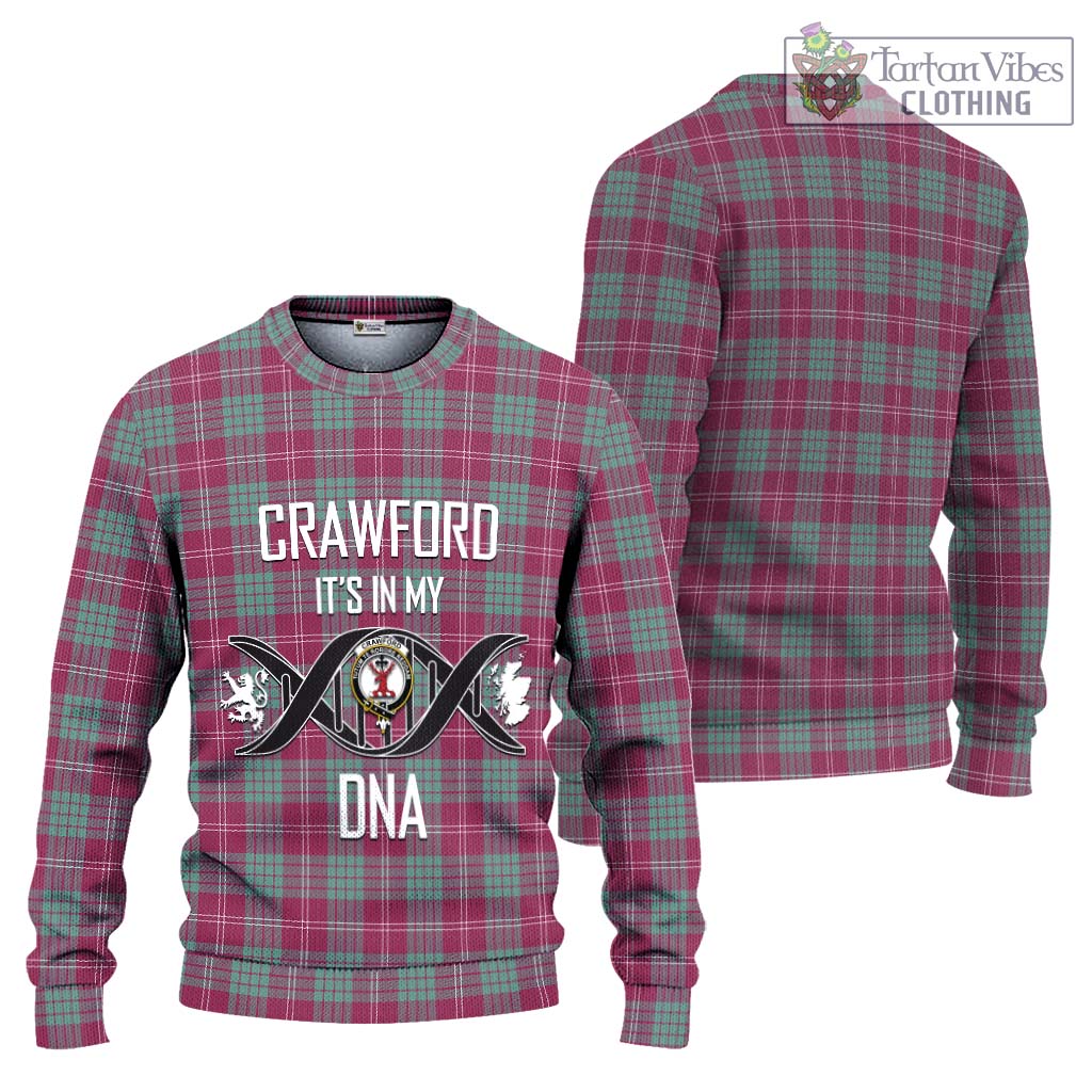 Tartan Vibes Clothing Crawford Ancient Tartan Knitted Sweater with Family Crest DNA In Me Style