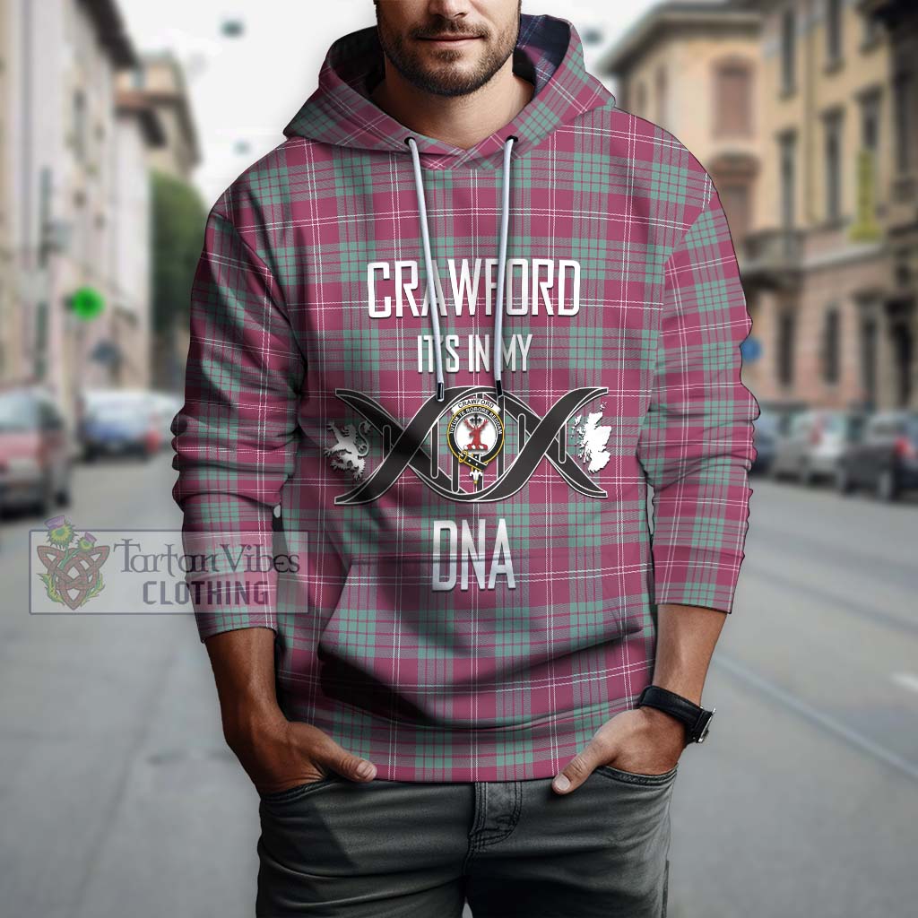 Tartan Vibes Clothing Crawford Ancient Tartan Hoodie with Family Crest DNA In Me Style