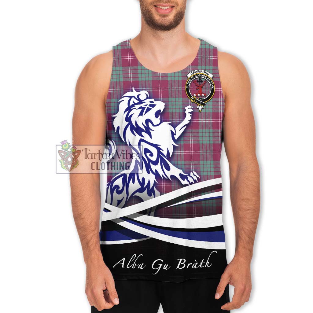 Tartan Vibes Clothing Crawford Ancient Tartan Men's Tank Top with Alba Gu Brath Regal Lion Emblem