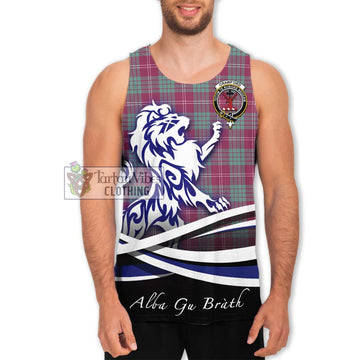 Crawford Ancient Tartan Men's Tank Top with Alba Gu Brath Regal Lion Emblem