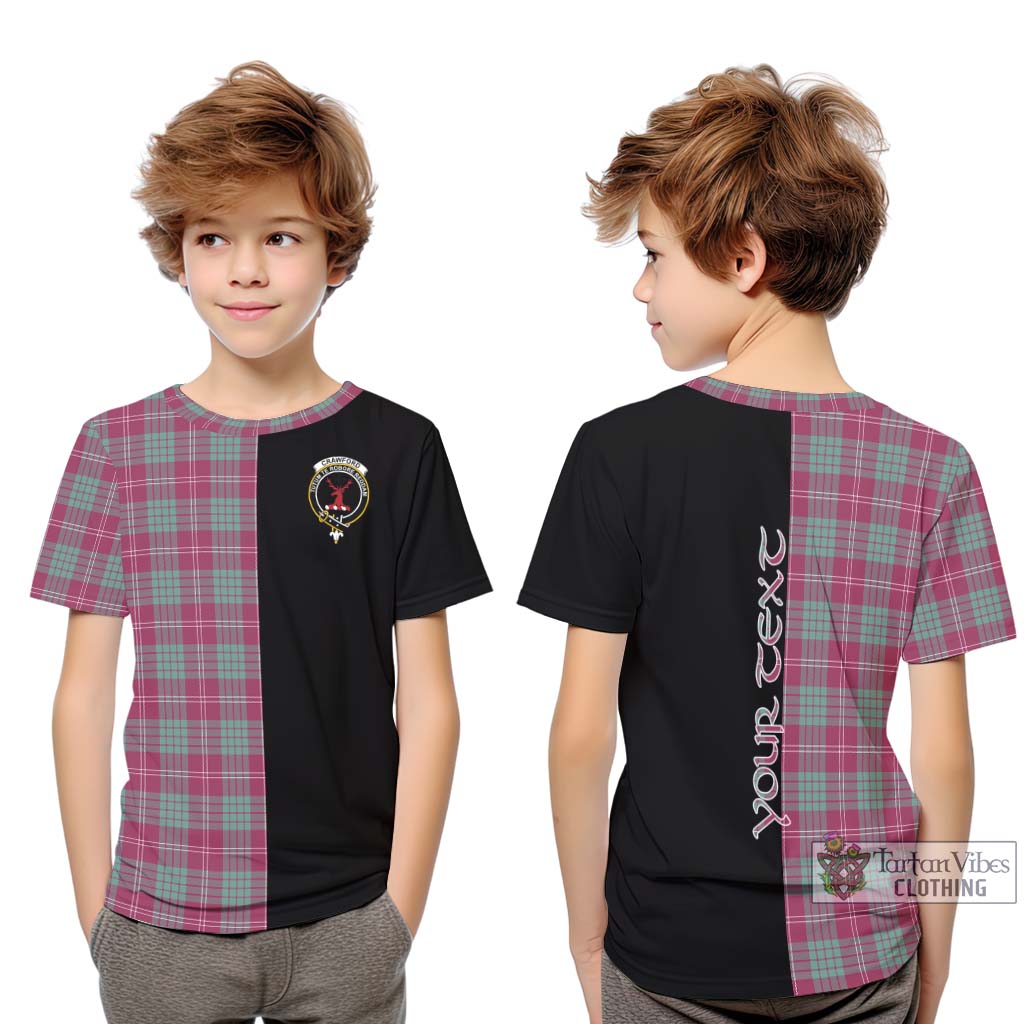 Tartan Vibes Clothing Crawford Ancient Tartan Kid T-Shirt with Family Crest and Half Of Me Style