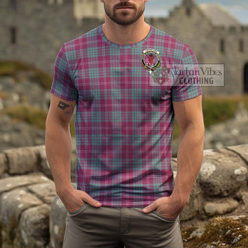 Crawford Ancient Tartan Cotton T-Shirt with Family Crest