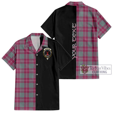 Crawford Ancient Tartan Short Sleeve Button Shirt with Family Crest and Half Of Me Style