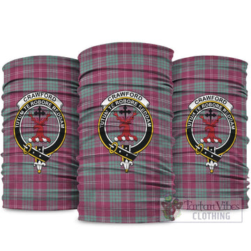 Crawford Ancient Tartan Neck Gaiters, Tartan Bandanas, Tartan Head Band with Family Crest