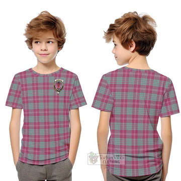 Crawford Ancient Tartan Kid T-Shirt with Family Crest