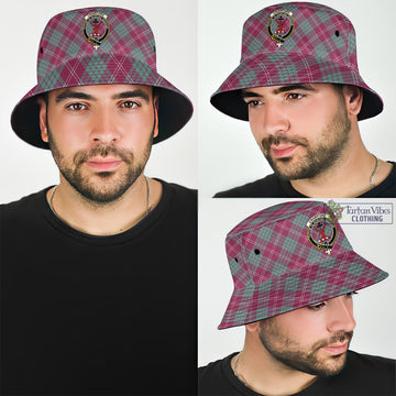 Crawford Ancient Tartan Bucket Hat with Family Crest