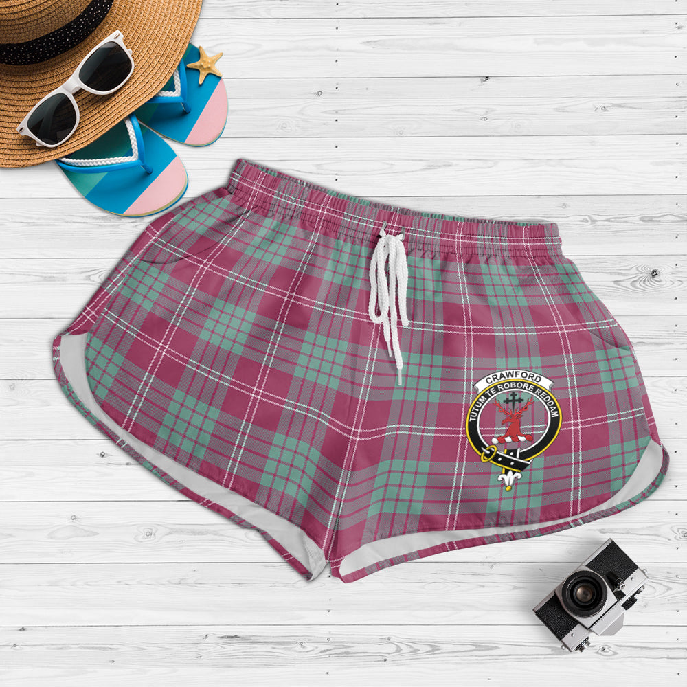 crawford-ancient-tartan-womens-shorts-with-family-crest