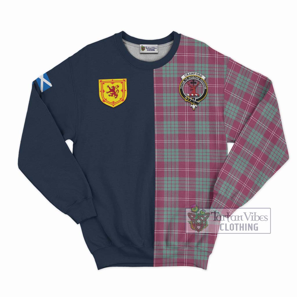 Tartan Vibes Clothing Crawford Ancient Tartan Sweatshirt with Scottish Lion Royal Arm Half Style