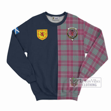 Crawford Ancient Tartan Sweatshirt with Scottish Lion Royal Arm Half Style