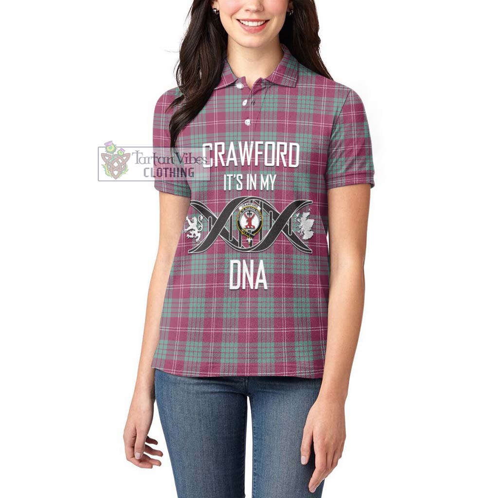 Tartan Vibes Clothing Crawford Ancient Tartan Women's Polo Shirt with Family Crest DNA In Me Style