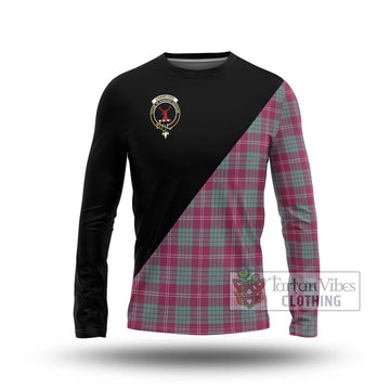 Crawford Ancient Tartan Long Sleeve T-Shirt with Family Crest and Military Logo Style