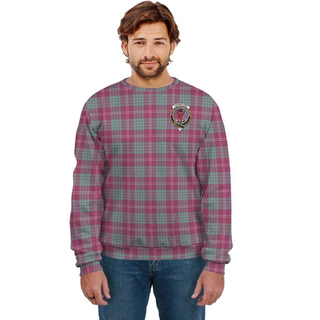 Crawford Ancient Tartan Sweatshirt with Family Crest Unisex - Tartan Vibes Clothing