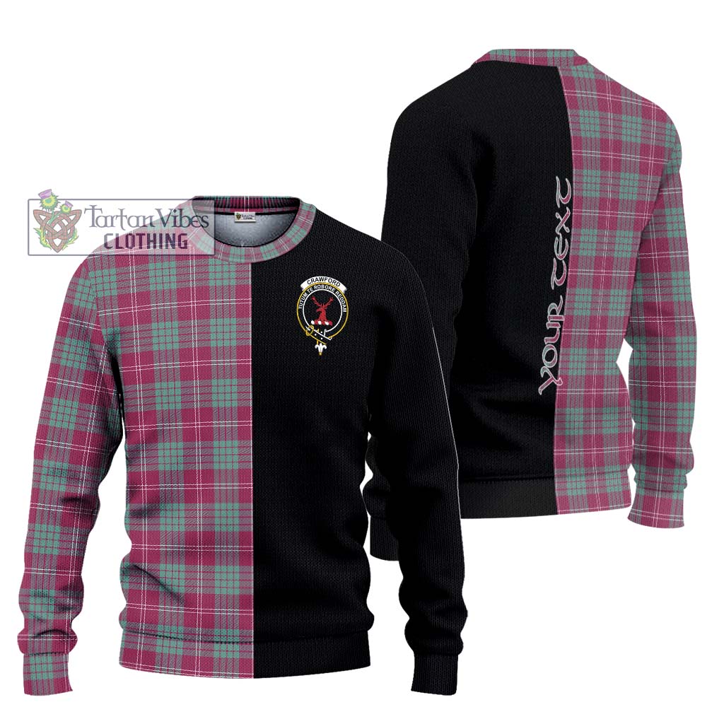 Tartan Vibes Clothing Crawford Ancient Tartan Knitted Sweater with Family Crest and Half Of Me Style