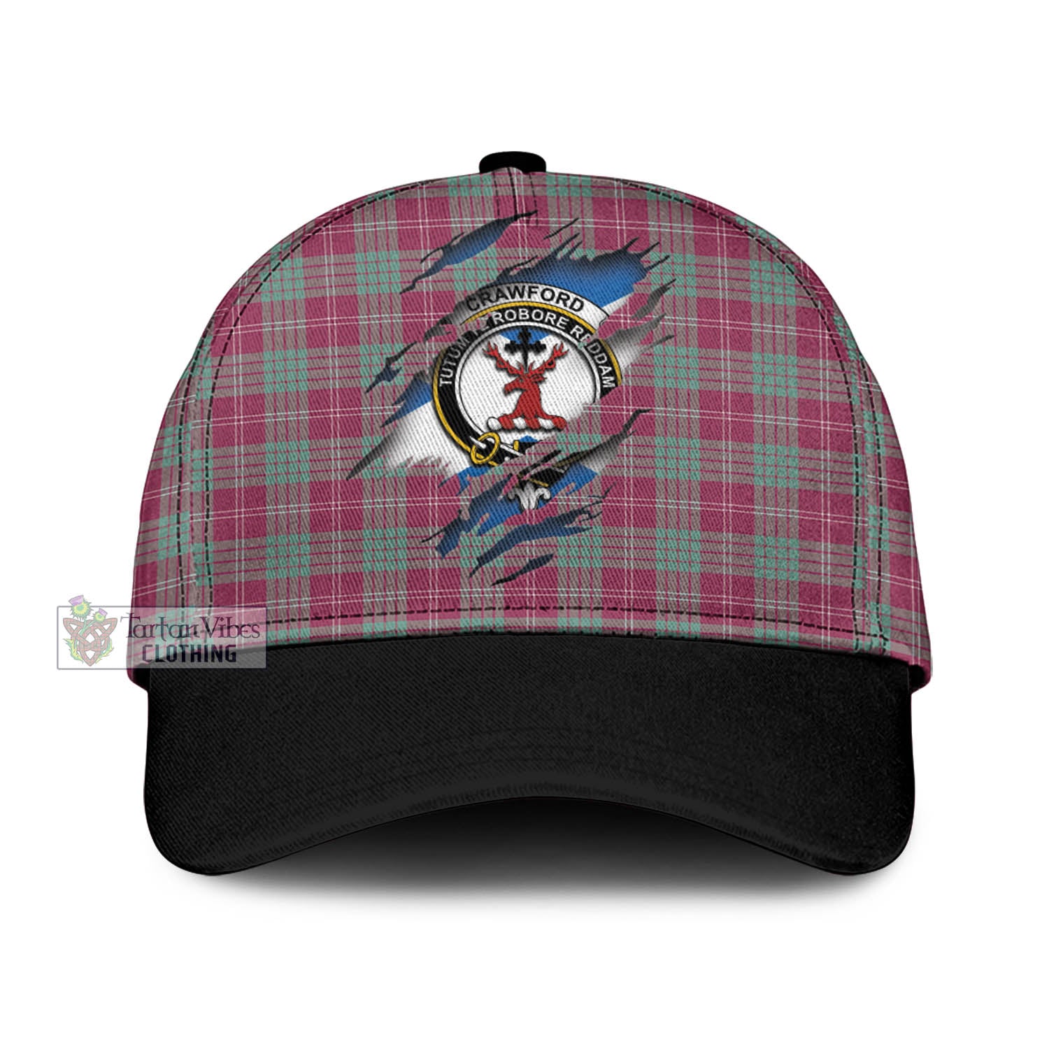 Tartan Vibes Clothing Crawford Ancient Tartan Classic Cap with Family Crest In Me Style