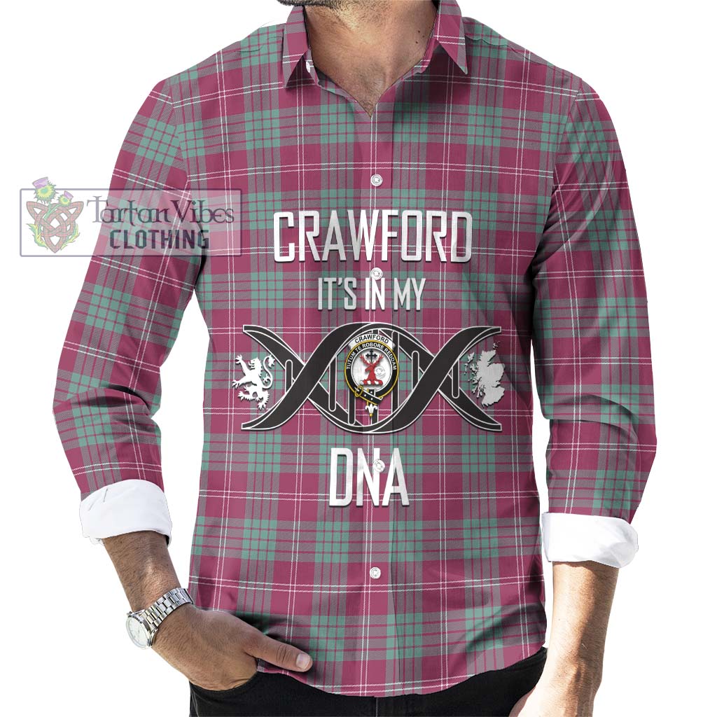 Tartan Vibes Clothing Crawford Ancient Tartan Long Sleeve Button Shirt with Family Crest DNA In Me Style